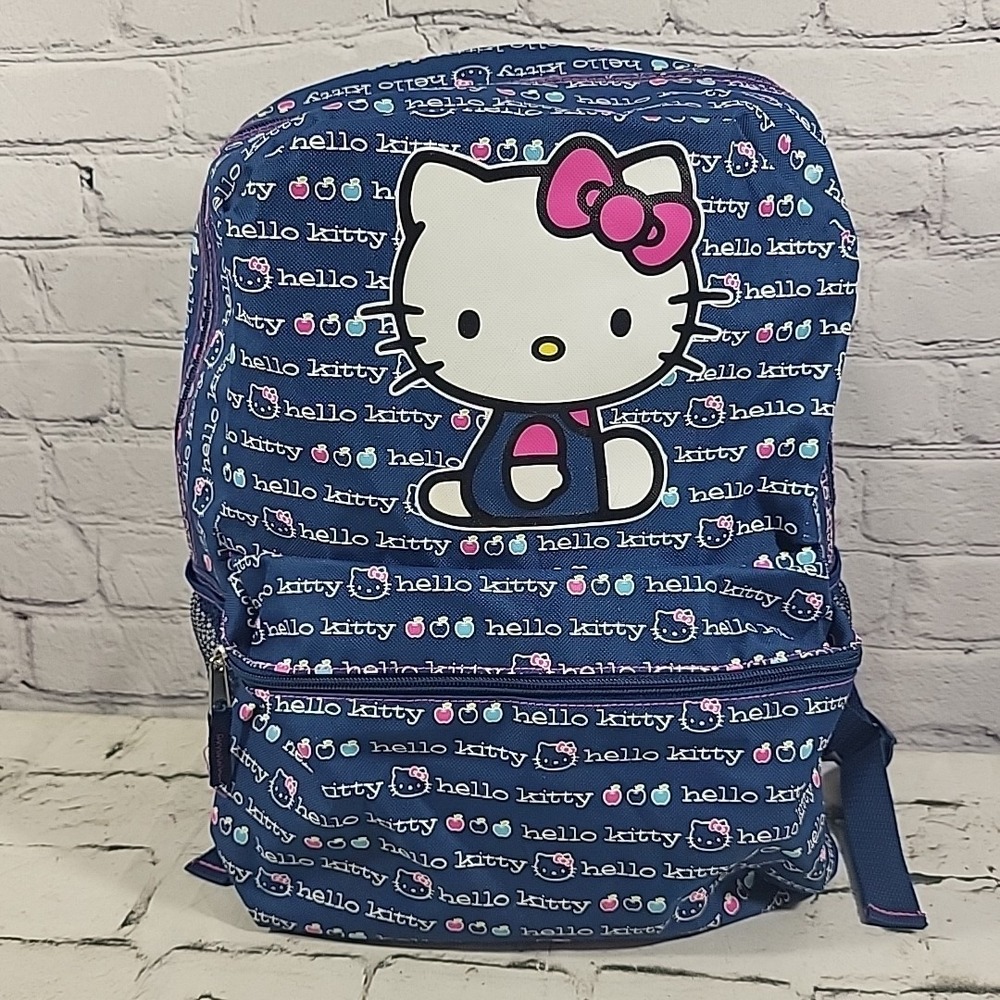 Sanrio Hello Kitty Full-Size Backpack All-Over Brand Print School Book Bag